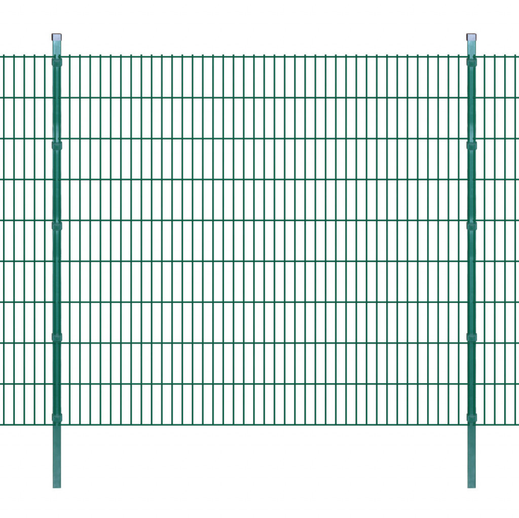 vidaXL 2D Panele i słupki ogrodzeniowe 2008x1830 mm 14 m zielone