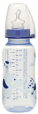 NIP nip Standard butelka ze szkła z silikonowym smoczkiem anatomicznie, 0  6 miesięcy  niebieski