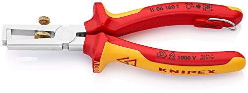 Knipex szczypce do ściągania izolacji z oczkami z otworem, długość w mm: 160, 1 sztuki, 11 06 160 T 11 06 160 T