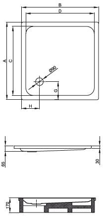 Bette 90x85x6,5 biały 1560-000 (1560000)