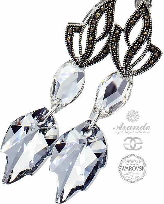 Swarovski kolczyki COMET LEAF ADMIRE SREBRO