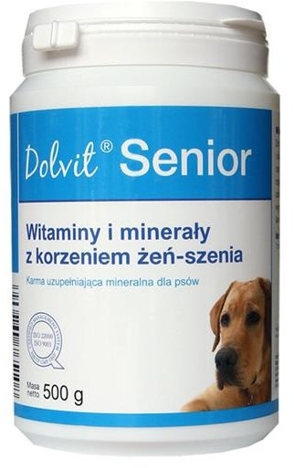 Dolfos Senior - preparat mineralno - witaminowy dla starszych psów 500g