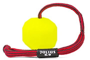 JULIUS K-9 Julius K9 Fluorescencyjna kula ze sznurkiem, wewnątrz pusta, żółty 242-BLL-60