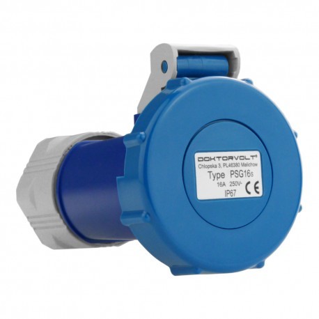 Doktorvolt Gniazdo przenośne 230V 16A IP67 system Schuko 6473 PSG 16S DV