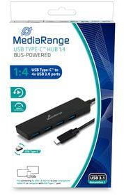 MediaRange Hub USB MediaRange MRCS508 4xUSB 3.0 Black MRCS508