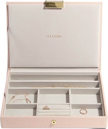 Stackers Szkatułka na biżuterię Stackers classic różowo-szampańska z pokrywką 74700