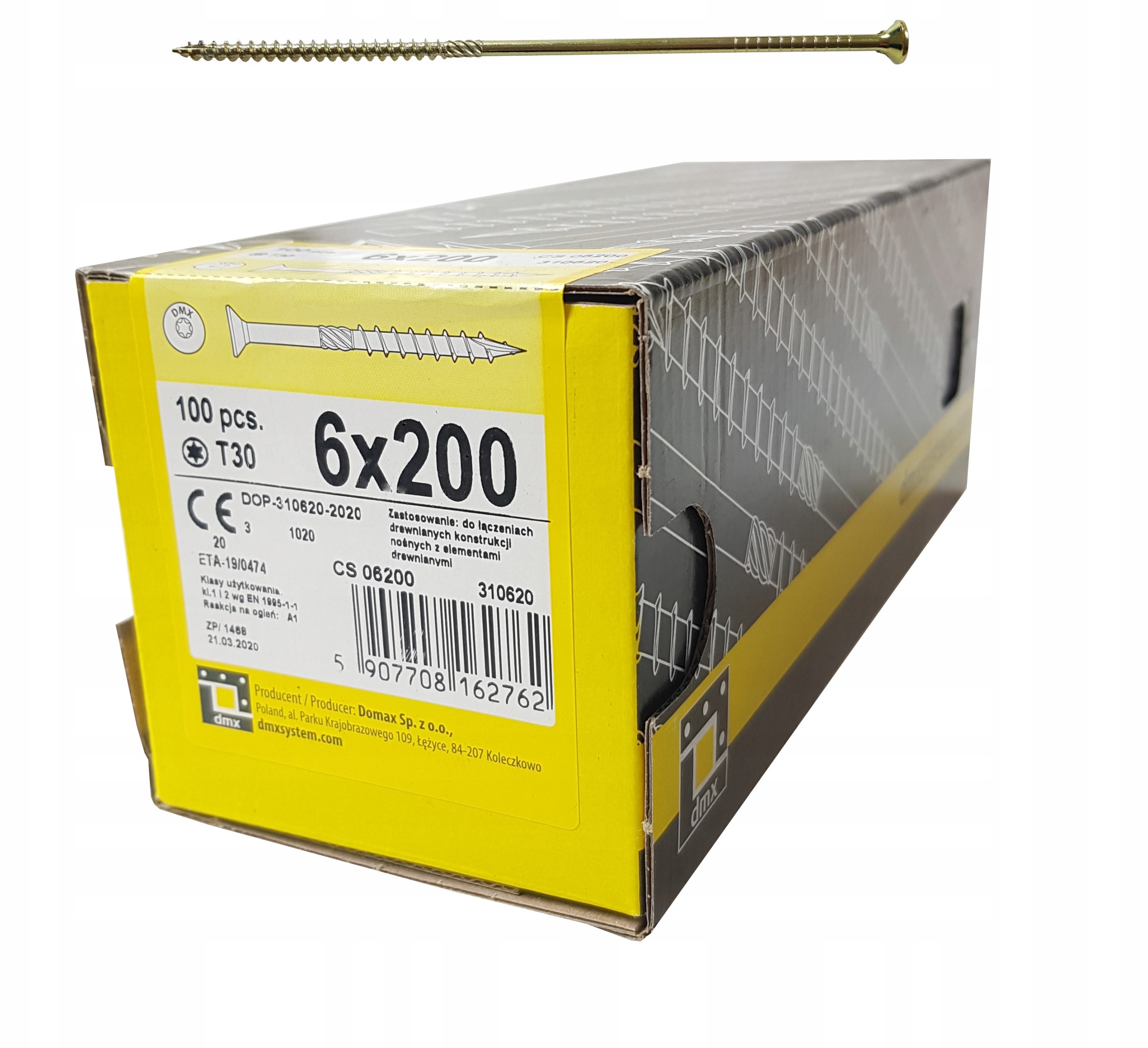 Wkręty Do Drewna Ciesielskie 6x200 Stożkowe 100szt