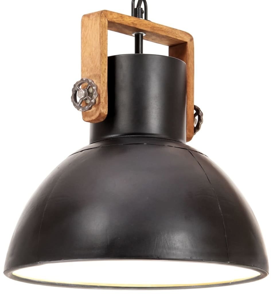 VidaXL Industrialna lampa wisząca, 25 W, czarna, okrągła, 30 cm, E27 320536