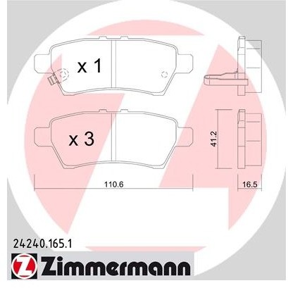 ZIMMERMANN Zestaw klocków hamulcowych, hamulce tarczowe 24240.165.1