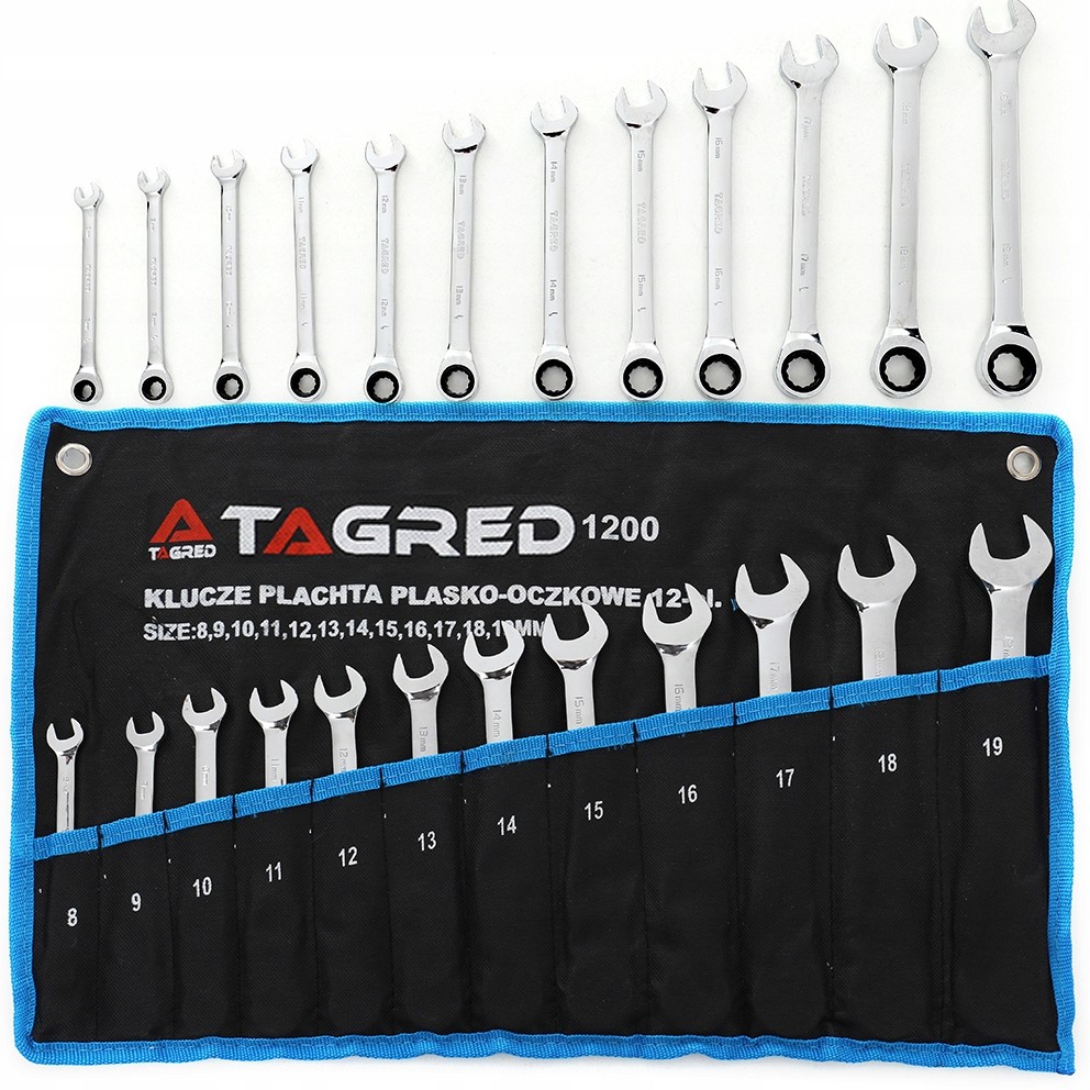 Klucze Płaskie Oczkowe Z Grzechotką Kute CrV 12-EL