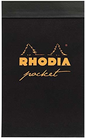 Rhodia 8220C notatnik RhodiaPocket (75 x 120 mm, w kratkę, 40 arkuszy, idealny na Twoje notatki), 1 sztuka, posortowane pod względem koloru 8220C