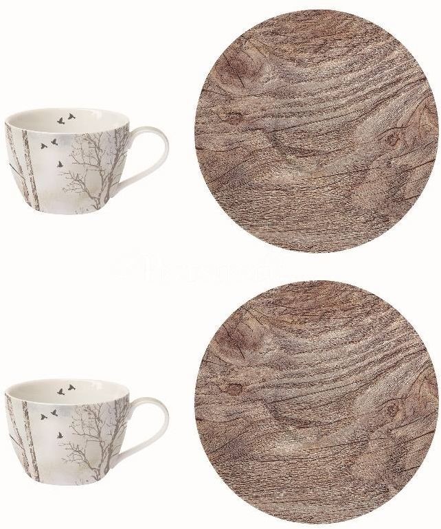 Nuova R2S Easy life PORCELANOWE FILIŻANKI ze SPODKAMI - KPL. 2 SZTUK - ZIMOWE Winter Dreams (922 DRAM) 922 DRAM