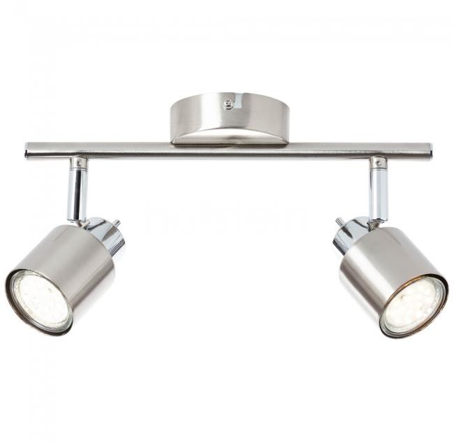 Brilliant Oświetlenie ANDRES Lampa Sufitowa Nikiel matowy, Chrom, 2-punktowe 74513/77
