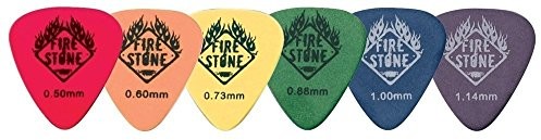 FIRE STONE Fire & Stone Plektrum/Pick Delrin Tex, 351 kształt, chropowata, 0,73 mm, żółty, 12 sztuk 523873