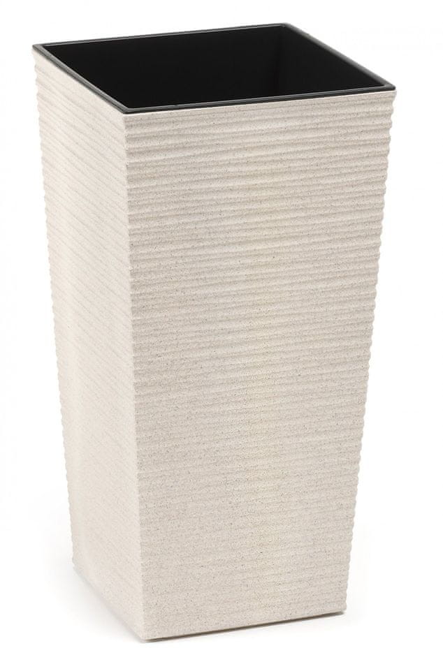 LAMELA doniczka Finezia Eco wood długa biała 400x400x750 mm