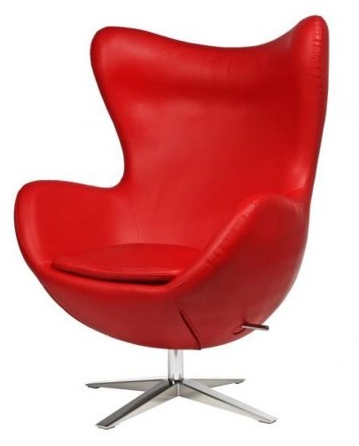 D2.Design Fotel Jajo szeroki skóra ekologiczna 513 czerwony 42142