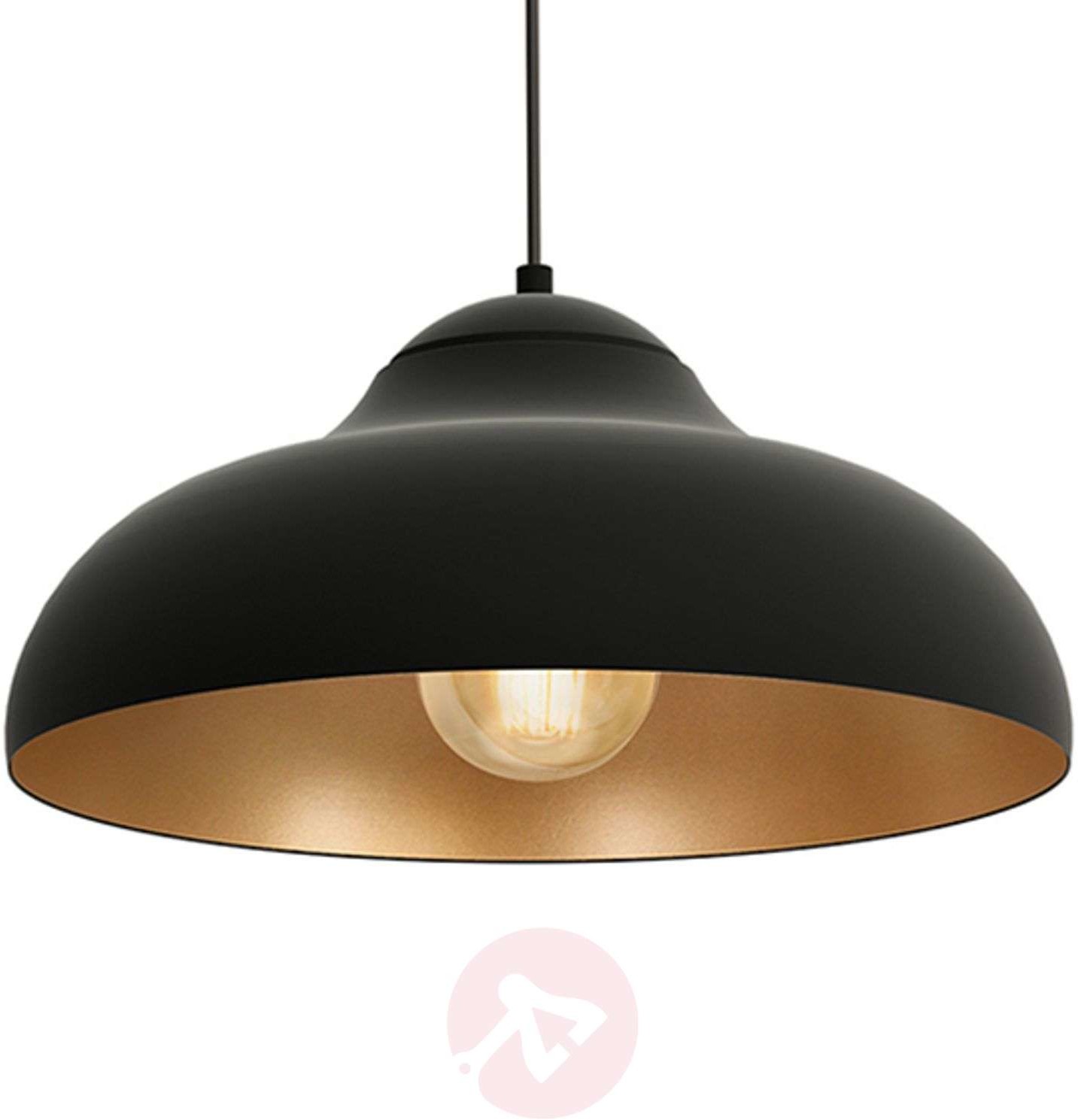 Luminex Lampa wisząca Basca, czarna, miedziana wewnątrz
