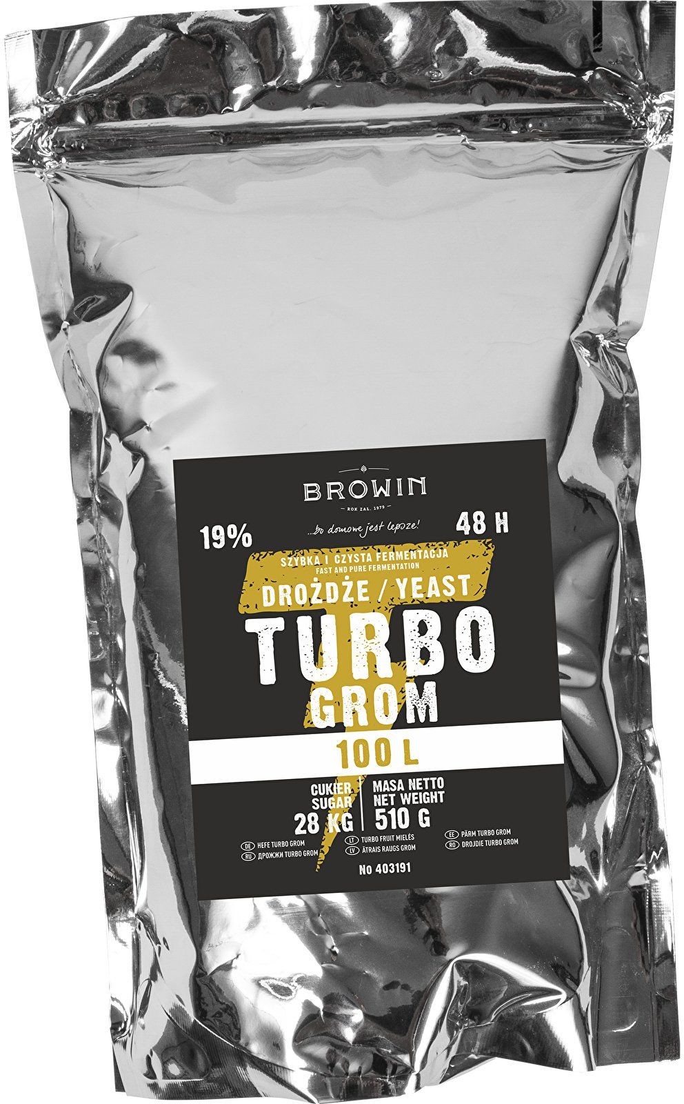 Browin Drożdże gorzelnicze Turbo Grom 48h 100L