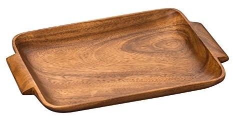Premier Housewares taca do serwowania z uchwytami z drzewa akacjowego, kolor brązowy 1104619