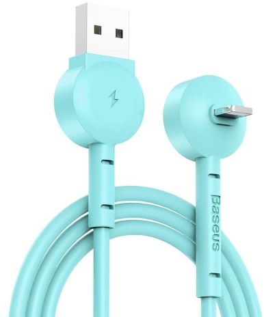 Baseus Maruko kabel USB / Lightning z bocznym wtykiem i funkcją podstawki 2.1A zielony (CALQX-04) CALQX-04
