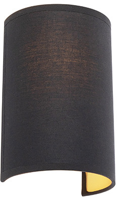 QAZQA Klasyczny kinkiet czarno-złoty - Simple Drum