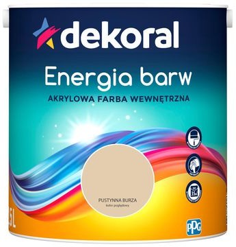 Dekoral Farba wewnętrzna ENERGIA BARW 2,5 l Pustynna Burza