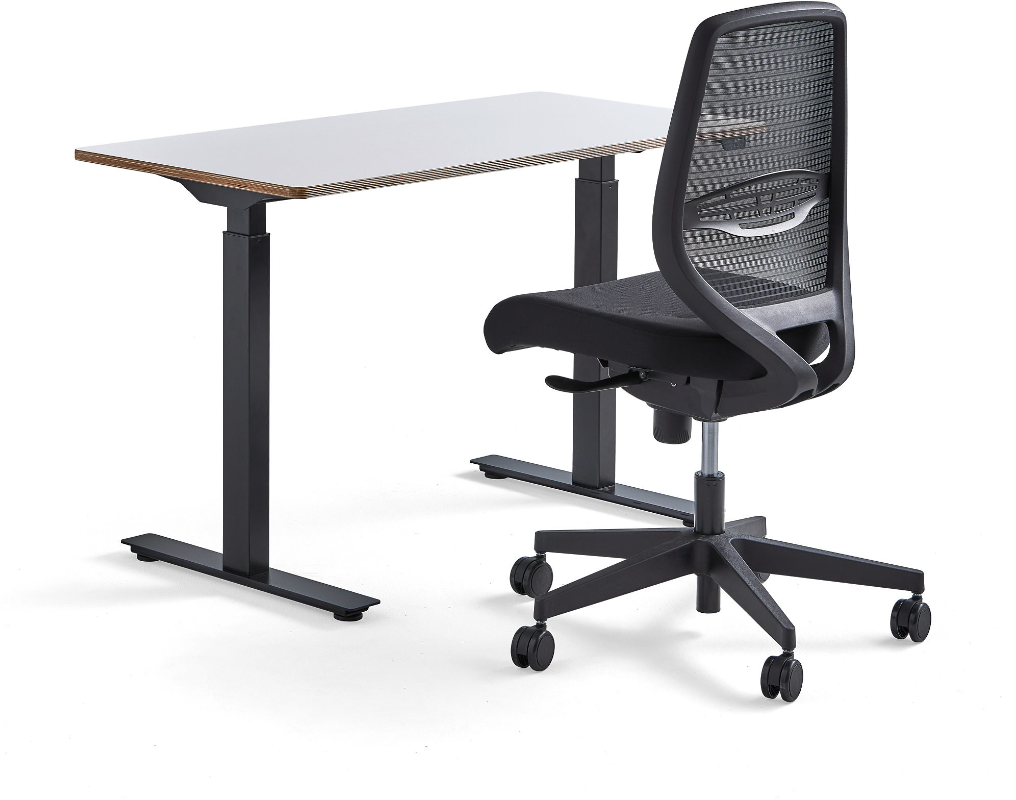 AJ Produkty Zestaw mebli NOVUS + MARLOW, 1 białe biurko i 1 krzesło