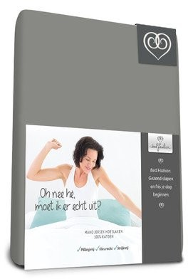 Bed-Fashion elastan Split Topper prześcieradło z gumką, mako-satyna, szary, podwójnie, 140x200 cm 1080140200320