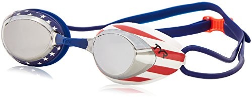 TYR dorosłych BLACKHAWK Miroir USA okulary do pływania, czerwony/granatowy (marynarski), One Size LGBHMUSA