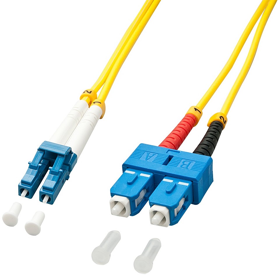 LINDY 47474 Kabel optyczny światłowód) LC SC OS2 jednomodowy żółty 10m LY-47474