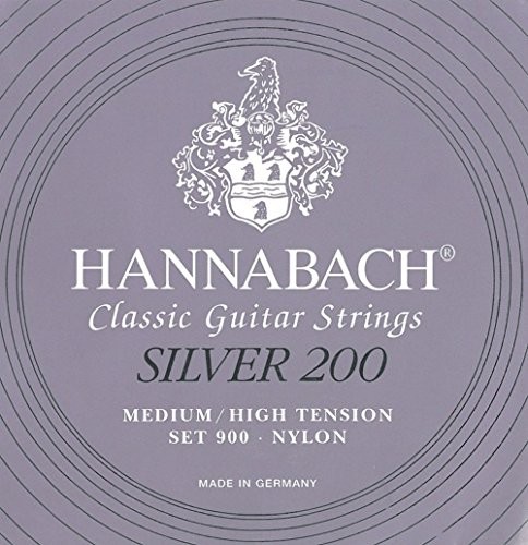 Hannabach 652659-10 kompletnych strun do gitary klasycznej, seria 900P Medium/High Tension Carbon ProfiPack Silver 200-9007PCAR T330956