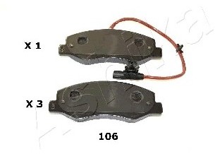 Ashika Zestaw klocków hamulcowych, hamulce tarczowe 51-01-106