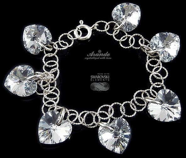 Swarovski Arande Bransoletka Srebrne Serca COMET Srebro 4864391734