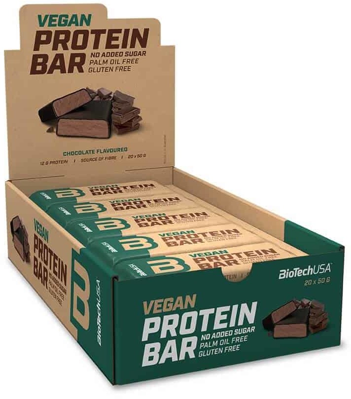 BioTech USA USA Vegan Protein Bar (Wegański Baton Proteinowy) 20 x 50g Czekolada