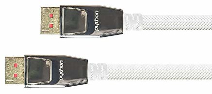 Python PYTHON Seria Premium DisplayPort 1.4 kabel - 8K @ 60 Hz / 4K @240 Hz - w pełni metalowa wtyczka z blokadą, pozłacana wtyczka, potrójne ekranowanie - miedziany kabel - plecionka nylonowa - biała - 5 m GC-M0215