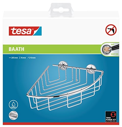 tesa TESA partia Plus narożny kosz (roztwór do prysznica, chromowany, w zestawie, 76 MM X 205 MM X 210 MM)