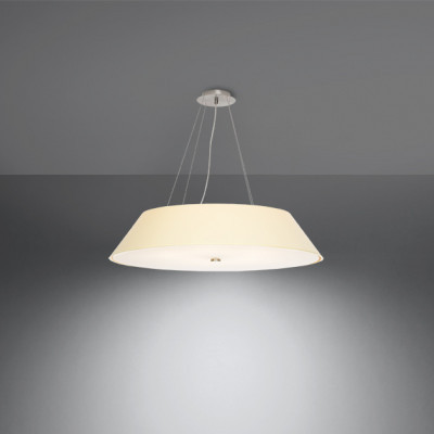 Sollux Lighting Wisząca LAMPA materiałowa okrągła OPRAWA zwis abażurowy biały SL819