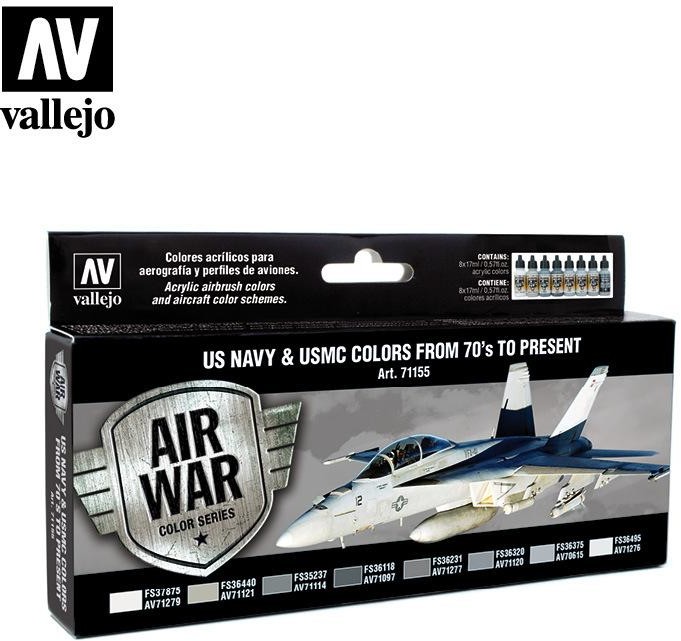 Vallejo Zestaw Air War 8 farb - US Navy & USMC Colors from 70's to present Vallejo 71155
