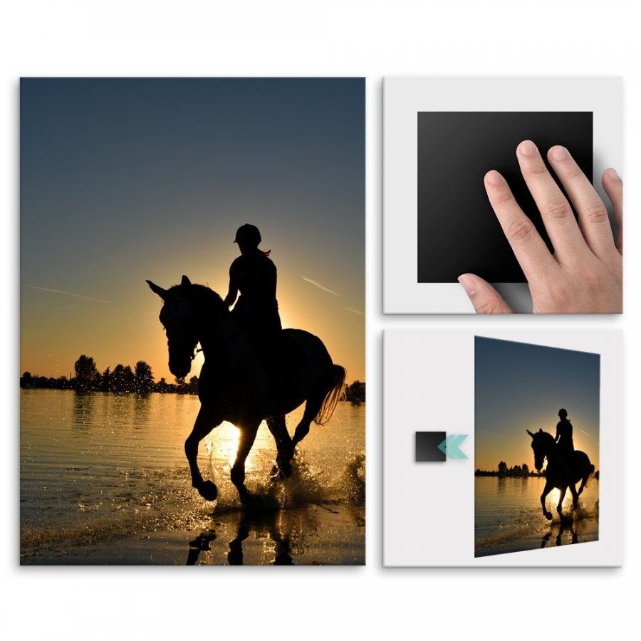 Pix4home Plakat metalowy przejażdzka i zachód słońca L POS-L-01727