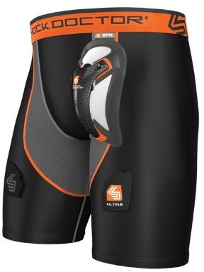 Shock Doctor Szorty z shockdoctor mężczyzn ochraniacz krocza kompresyjne Hockey Ultra Carbon Flex Cup, czarny, XXL 370-BK/GR-XXL