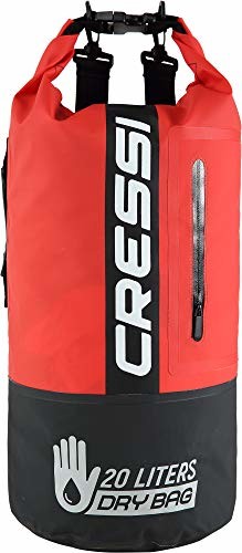 Cressi Unisex  plecak Dry Bag Premium 20LT dwukolorowy, wodoszczelny plecak/plecak do aktywności sportowych, czarny/czerwony, 20 l