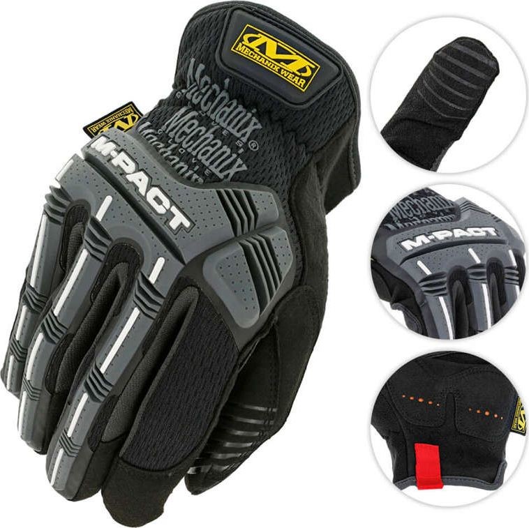 Mechanix Wear Mechanix Wear Rękawice M-Pact Open Cuff Czarno-Szare M 22148-4
