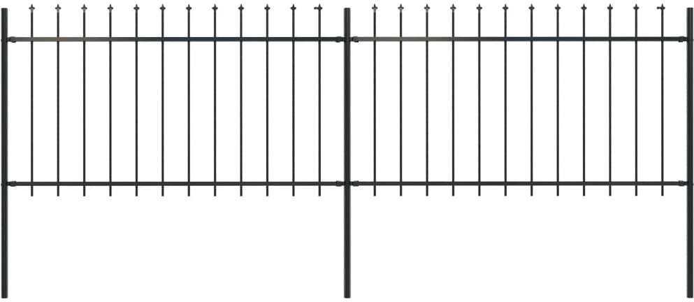 Vidaxl z prętów z grotami, 3,4 x 1 m, stalowe, czarne