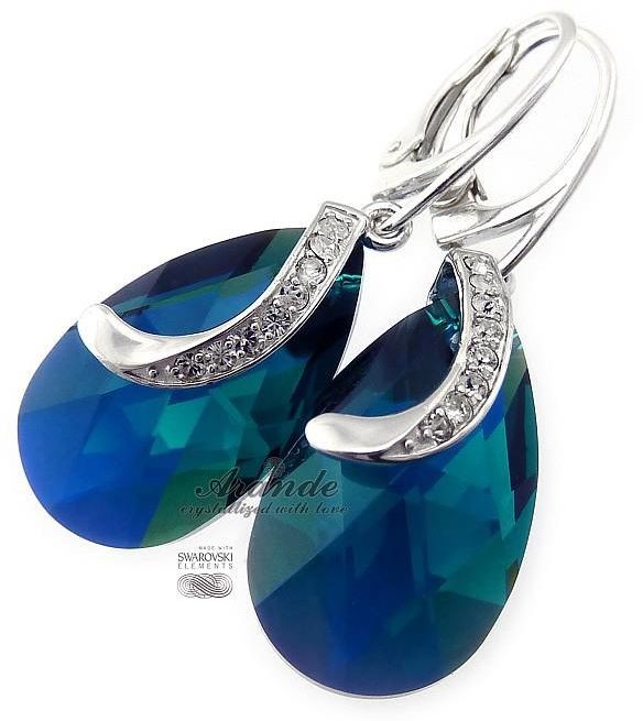 Swarovski SPECIAL kolczyki EMERALD SENTI SREBRO