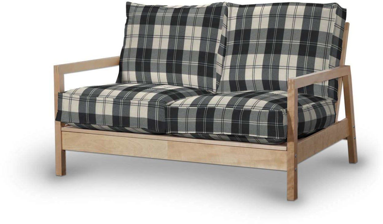 Dekoria pl pl Pokrowiec na sofę Lillberg 2-osobową nierozkładaną krata czarno-biała Sofa Lillberg 2-osobowa Edinburgh 627-115-74