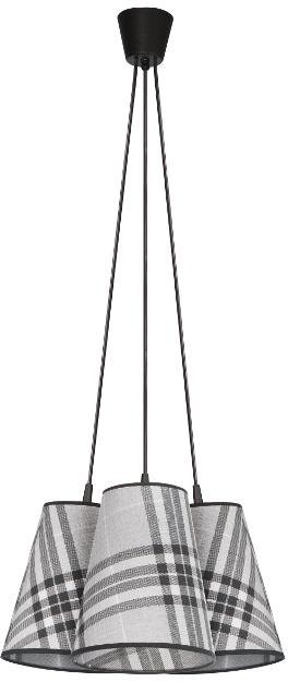 Lampex Lampa wisząca Ksenia 3Z, szara, 60 W, 80x40 cm