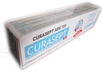 CURASEPT CURASEPT ADS 705 - Pasta do zębów w żelu z chlorheksydyną 0.05% i dodatkiem fluoru 75ml 0000000072