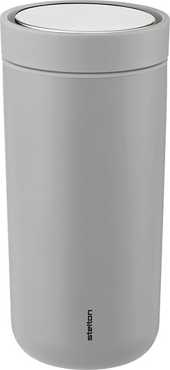 Stelton Kubek termiczny To-Go Click 400 ml matowy jasnoszary z podwójnej stali 685-13
