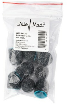 Allemed Kapturki do pedicure 13 mm gradacja 60 10 szt Lux AlleMed Szare Grey