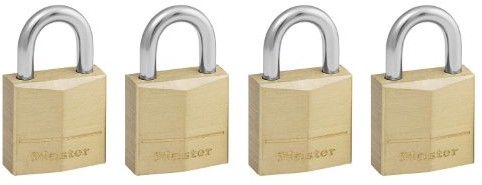 Master Lock 120EURQNOP, mosiężna kłódka, 20 mm, 4 sztuki 120EURQNOP